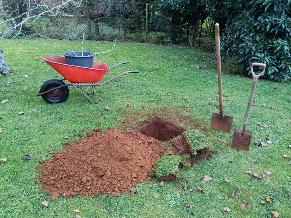 Hole ready for the body